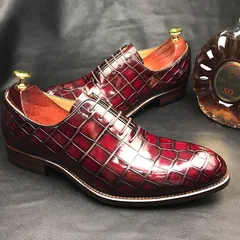 Men’s New Genuine Crocodile Oxford Shoes BMBAS12072 image 7