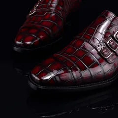 Monk Strap Shoes High-end Leather Crocodile Shoes BMBAS12057 image 7