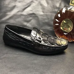 Crocodile Leather Casual Driving Slip-on Shoe BMBAS12075 image 8