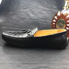 Men’s Slip On Ostrich Loafer Dress Shoes BMBOS12081 image 6