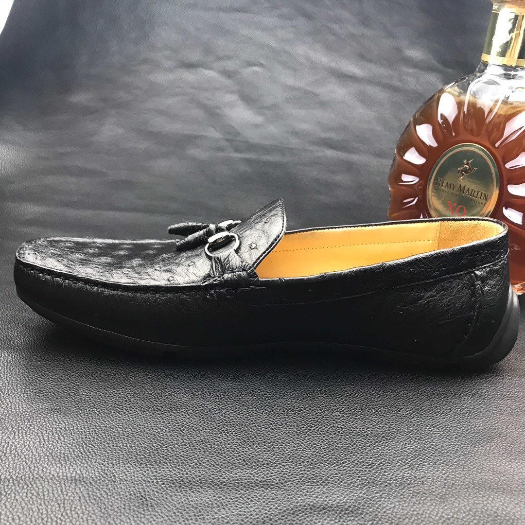Men’s Slip On Ostrich Loafer Dress Shoes BMBOS12081 image 6