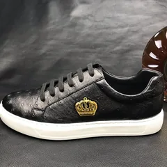 Ostrich Casual Leather Sneaker Shoes BMBOS12089 image 7