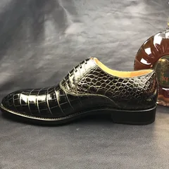 Crocodile Skin Black Gold Oxford Shoe BMBAS12090 image 8