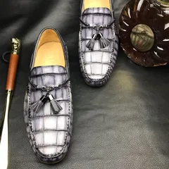 Men’s Loafers Excellent Soft Crocodile Skin Flats BMGAS12093 image 7