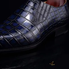 Scale-Patterned Slip-On Casual Loafers BMBAS12059 image 7