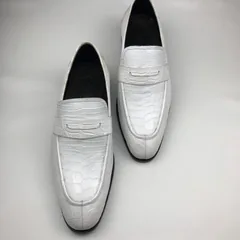 Crocodile White Loafer Shoes Texture Slip-Ons BMWAS12095 image 8