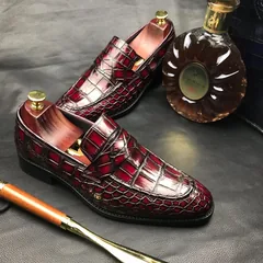 Men Crocodile Dress Shoes Peas Shoes BMBAS120118 image 7
