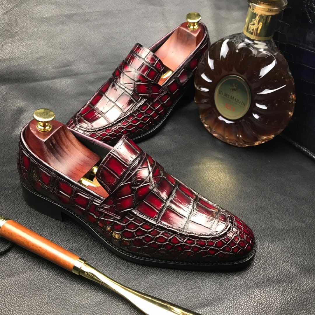 Men Crocodile Dress Shoes Peas Shoes BMBAS120118 image 7