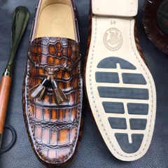 Men Moccasin Boat Shoes Crocodile Pattern BMBAS120121 image 7