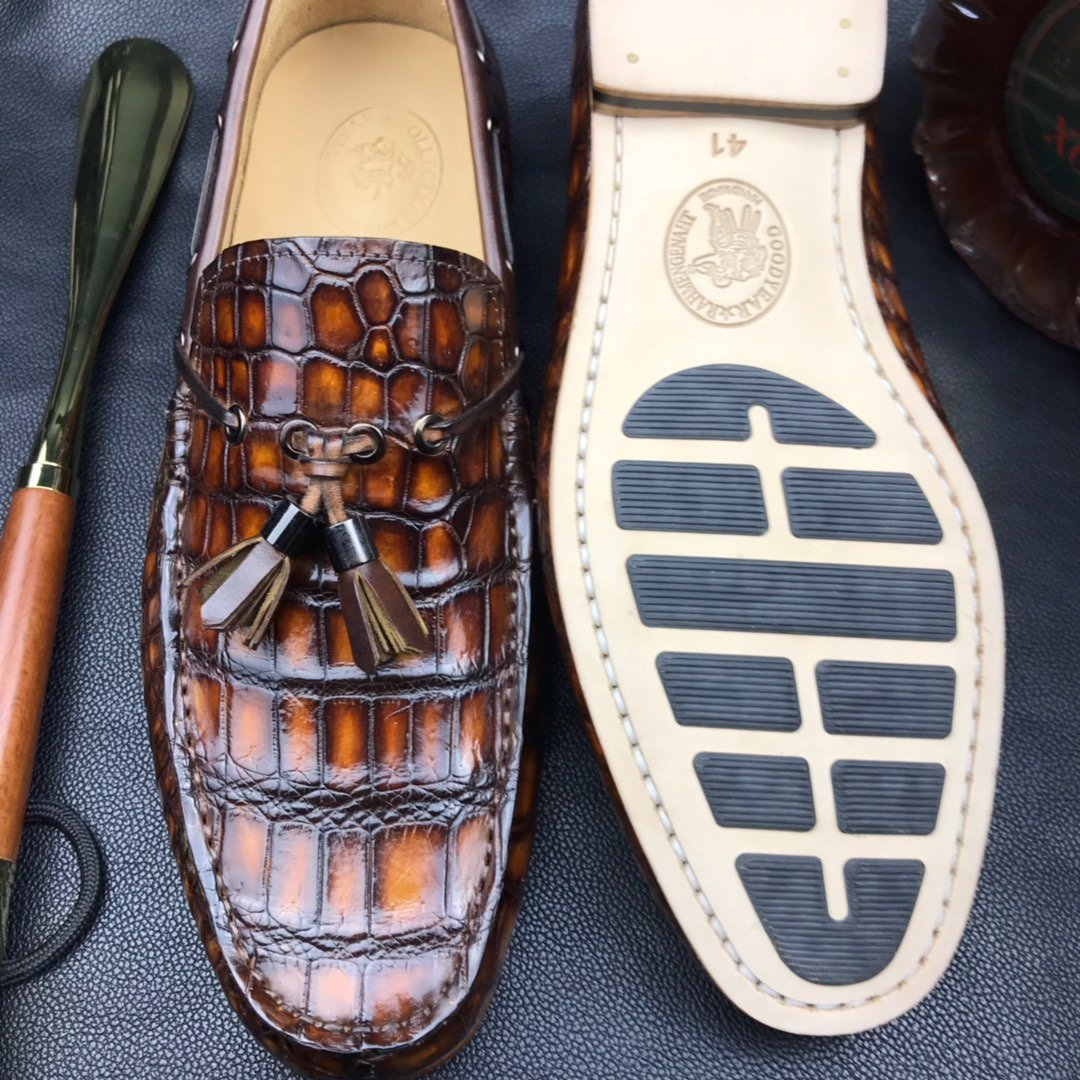 Men Moccasin Boat Shoes Crocodile Pattern BMBAS120121 image 7