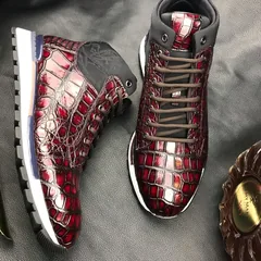 Men’s Casual Crocodile Leather Fashion Sneaker Shoes BMBAS120125 image 8