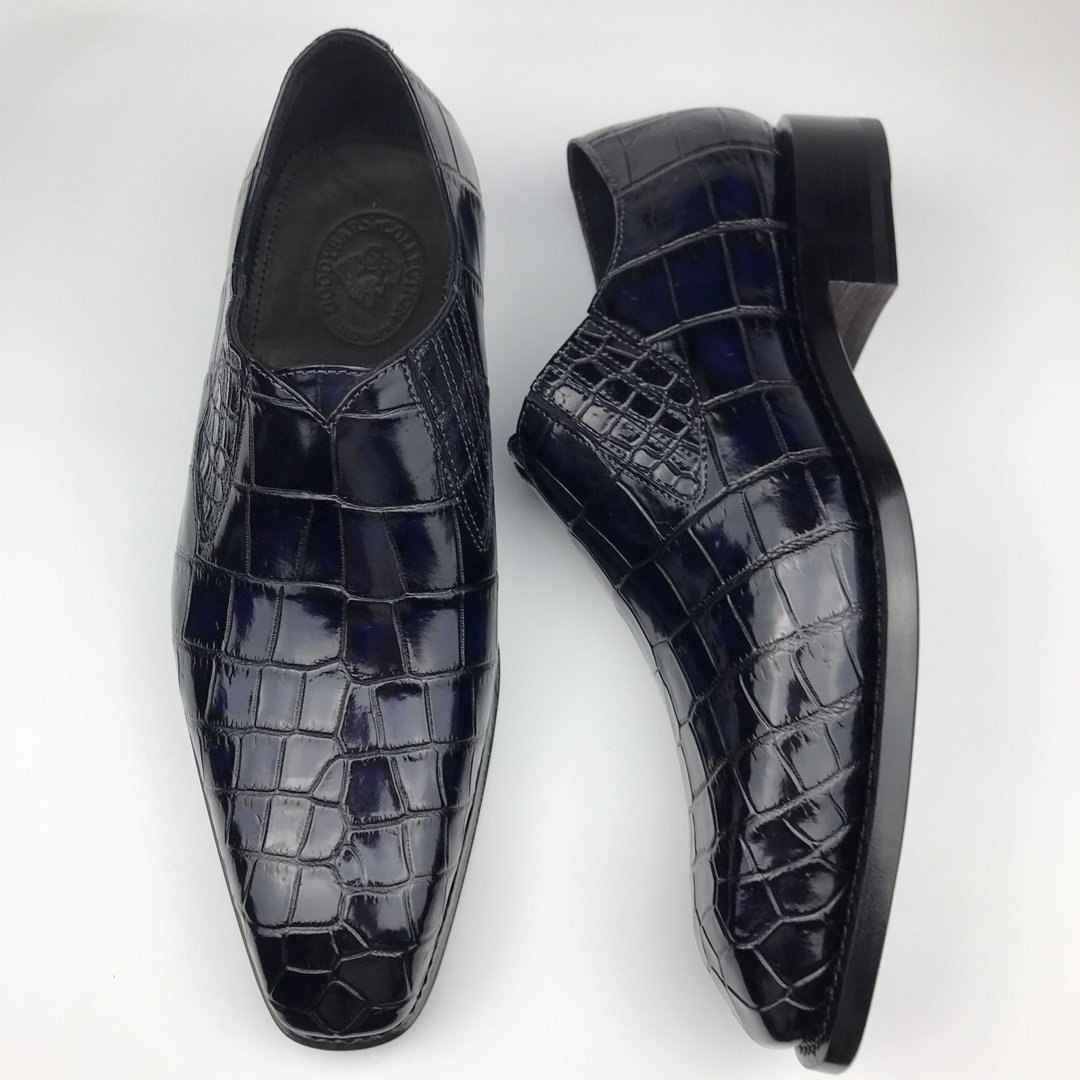 Loafers Men Crocodile Leather Fashion Slip-on Shoes BMBAS120132 image 4