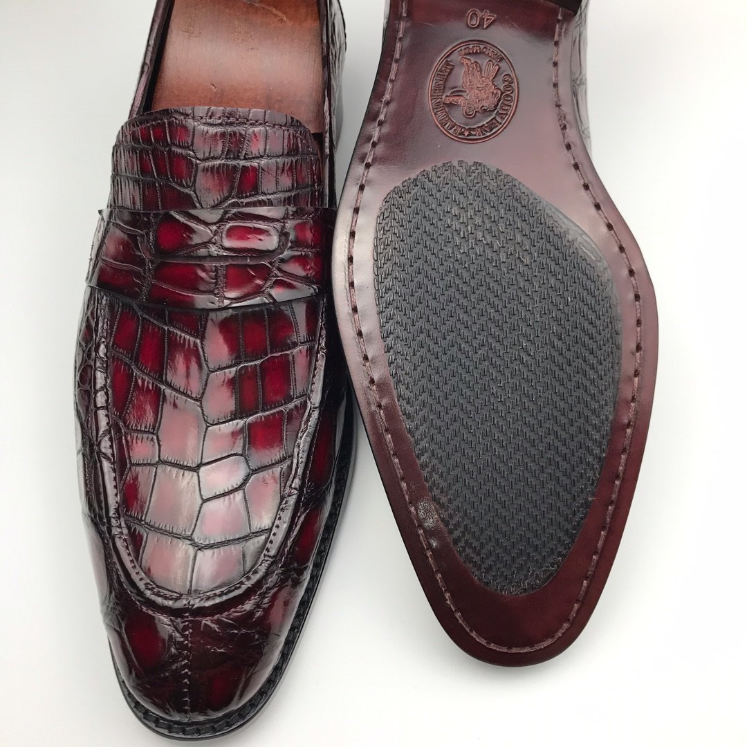 Dress Shoes Crocodile Print Loafer Genuine Leather BMBAS120134 image 7