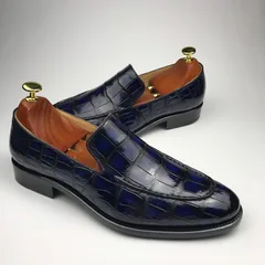 Mens Crocodile Slip-On Dress Loafer BMBAS12063 image 7
