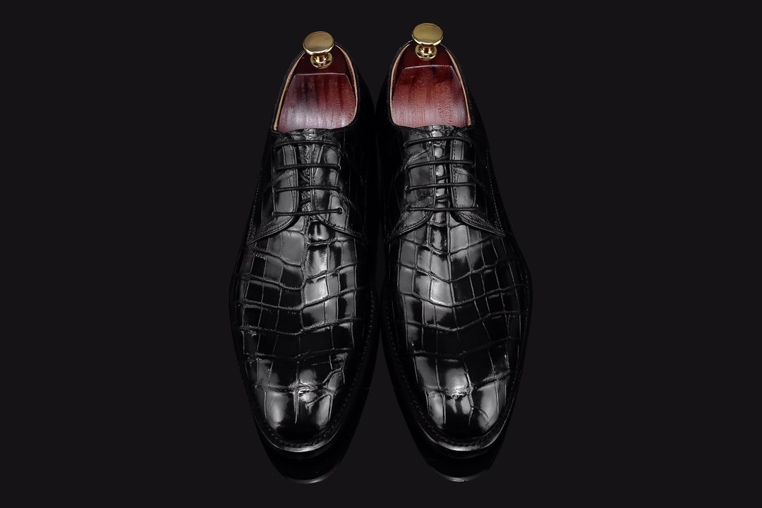 Men’s Crocodile Print Dress Shoes Lace-up Derby BMBAS120138