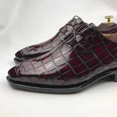 Men’s Genuine Crocodile Oxford Shoes Lace Up Shoes BMBAS120143 image 6