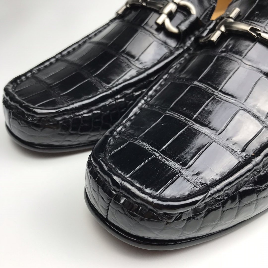 Crocodile Leather Casual Slip On Shoes Comfortable Loafer BMBAS120150 image 6