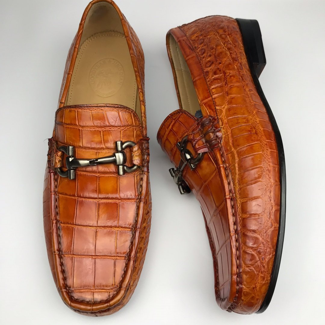 Mens Crocodile Loafers Slip on Boat Shoes BMBAS120152 image 8