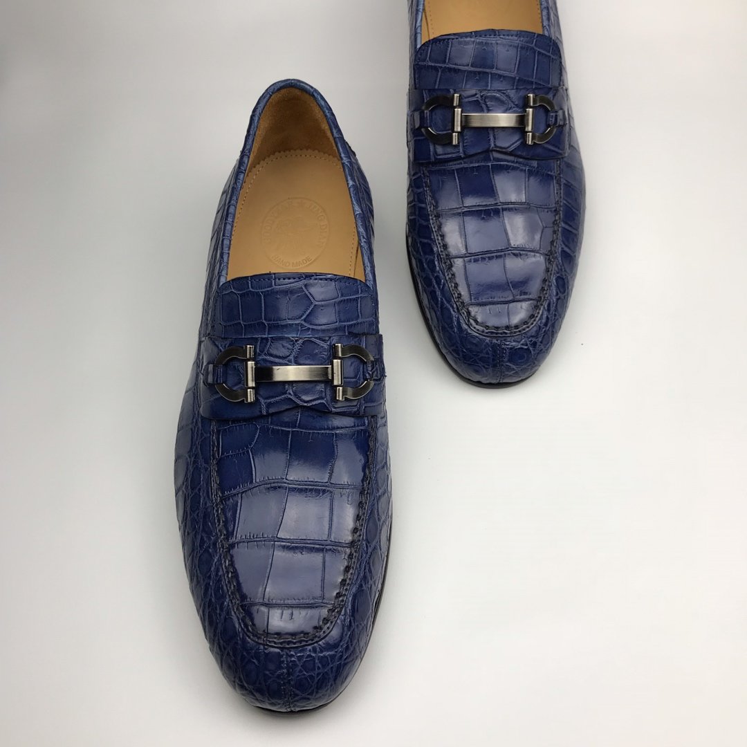 Crocodile Leather Slip On Basic Style BMBAS120156 image 8