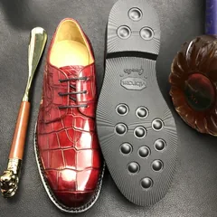 Men red gator dress shoes Classic Derby BMRAS120163 image 8