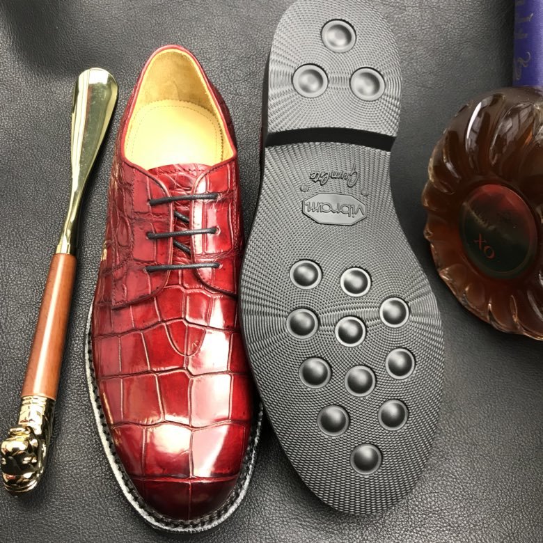 Men red gator dress shoes Classic Derby BMRAS120163 image 8