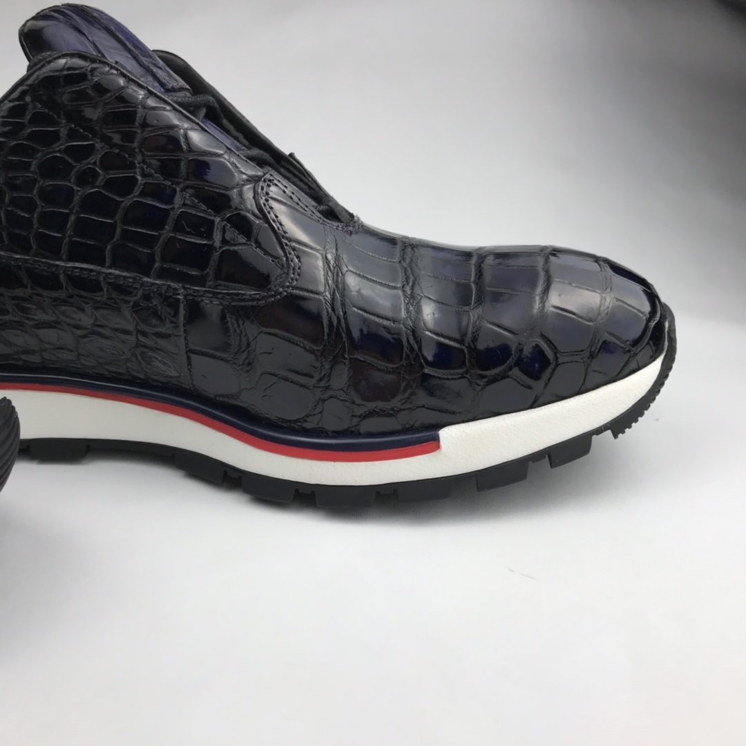 Crocodile Genuine Leather Derby Handmade Shoes BMBAS120167 image 8