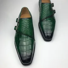 Men’s Crocodile Cap Toe Double Monk Strap BMGAS120171 image 8