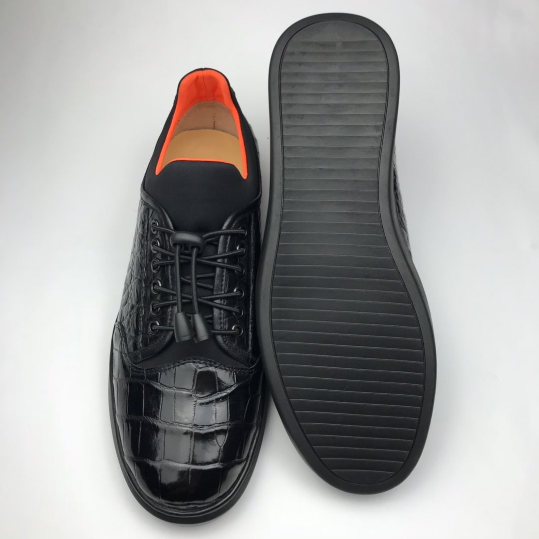 Men’s Crocodile Casual Breathable Flat Shoes BMBAS120181 image 8