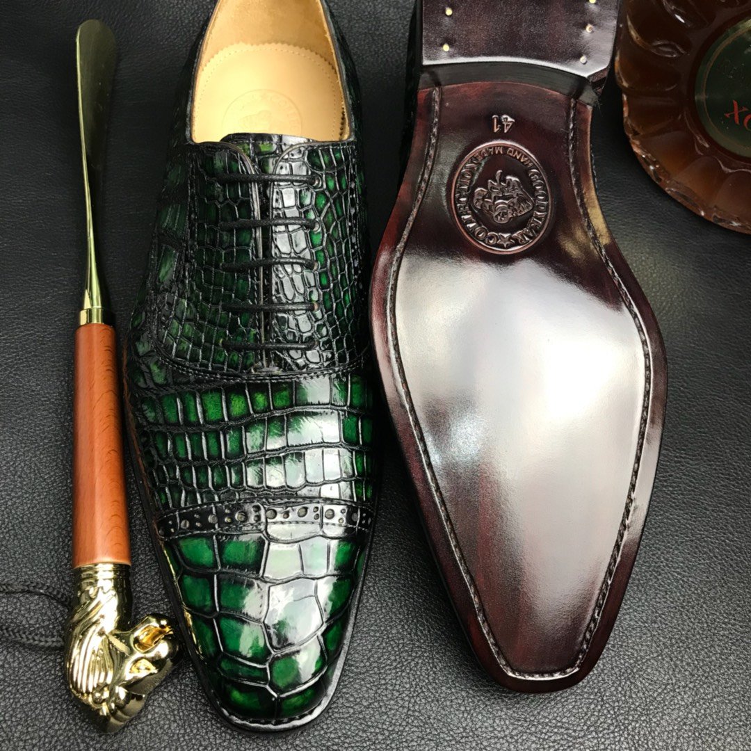 Crocodile Pattern Oxford Shoes Dress Shoes BMGAS120184 image 8