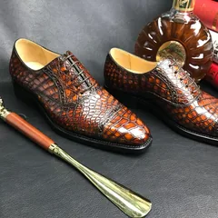 Luxury Crocodile Textured Leather Derby Dress Shoes BMBAS120185 image 7