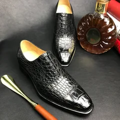 Crocodile Cap Toe Derby Lace Up Oxford Dress Shoes BMBAS120186 image 8
