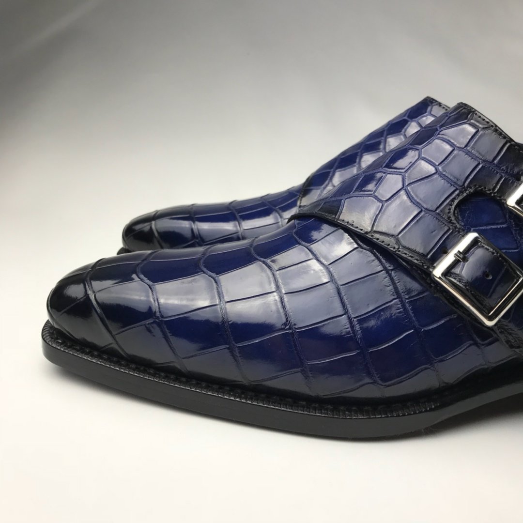 Crocodile Leather Brogues Buckle Shoes BMBAS120192 image 7