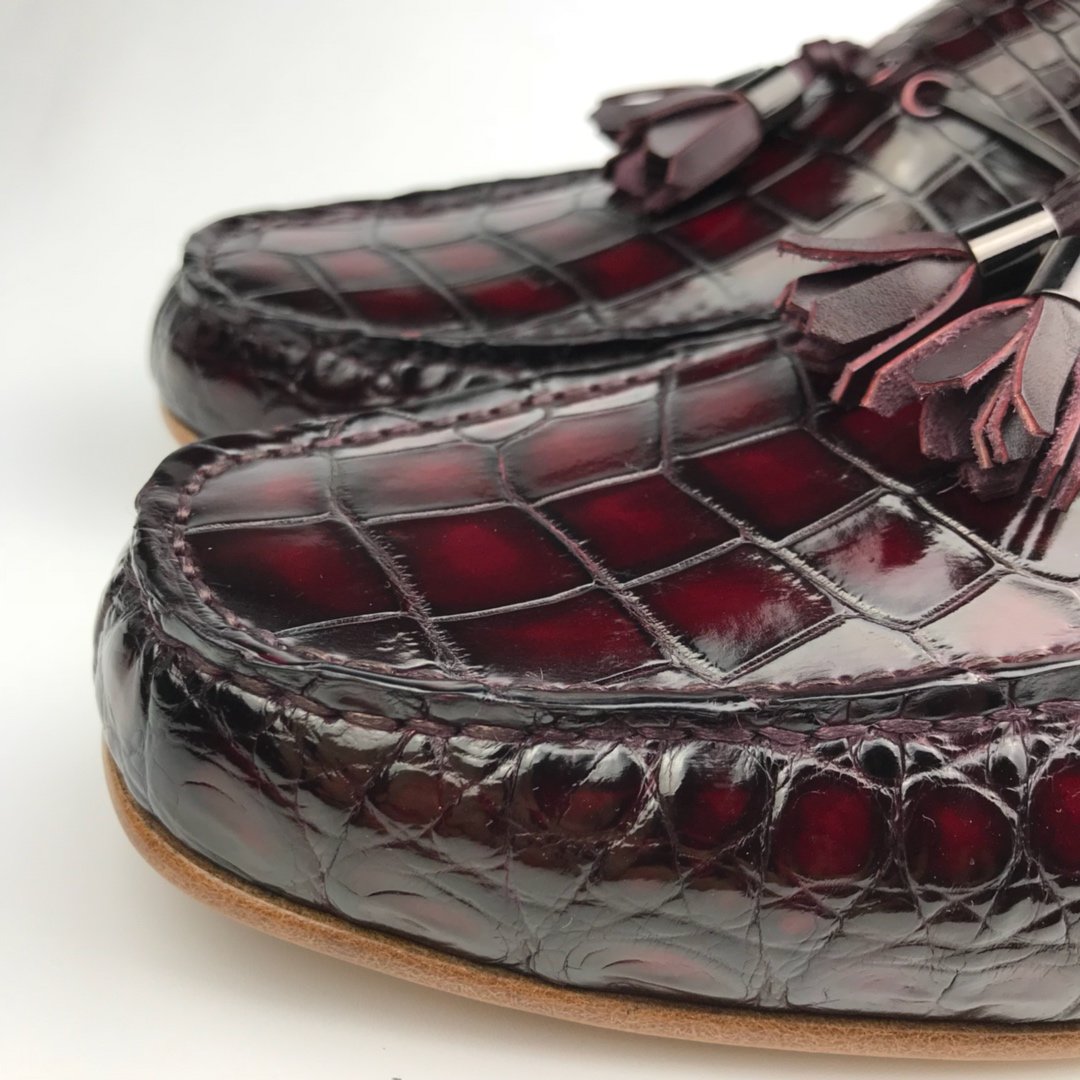 Crocodile Leather Church Tassel Loafers BMBAS120193 image 7