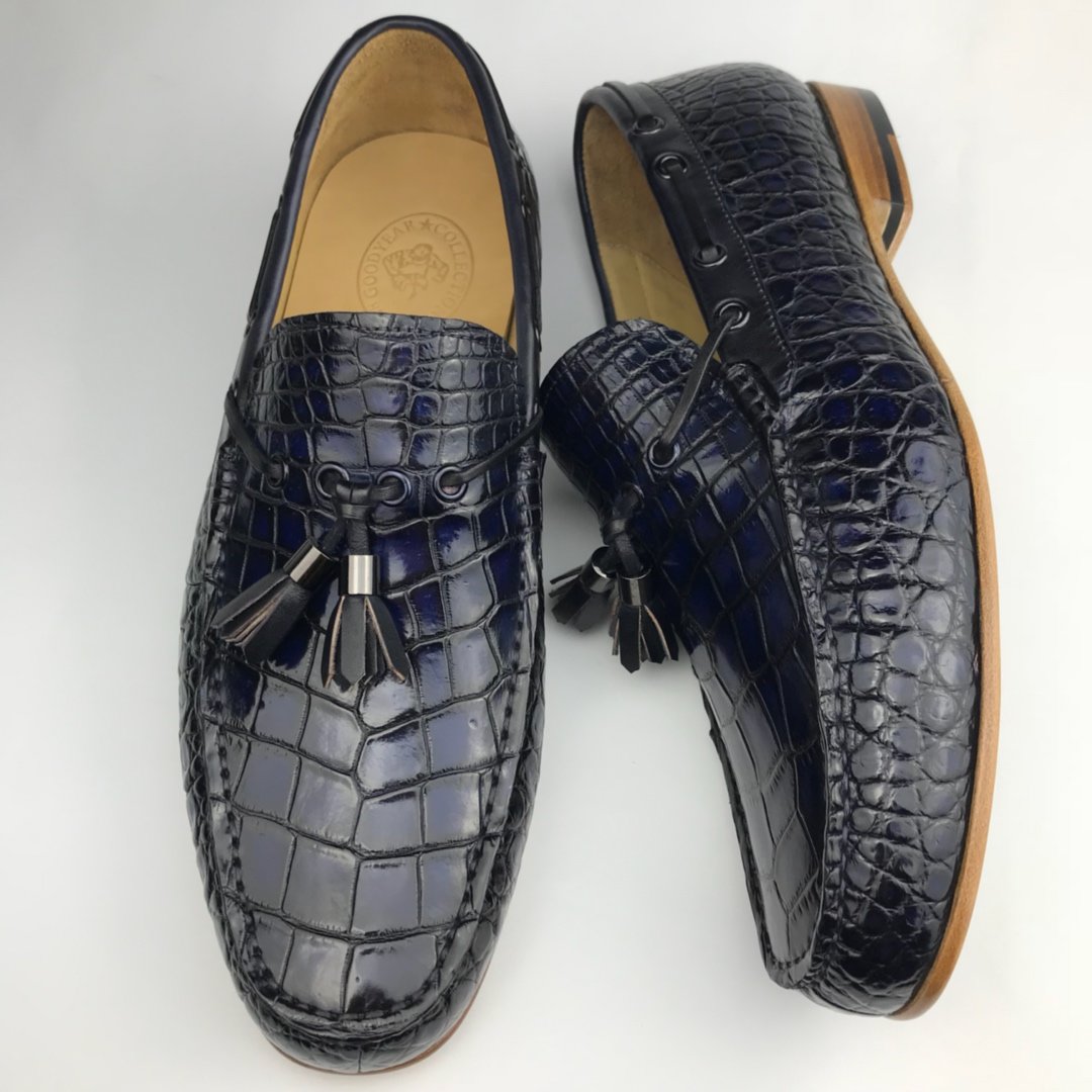 Tassel Loafers Shoes Men Pointed Toe Crocodile Men Shoes BMBAS120194 image 7