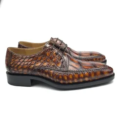 Derby Croc-Effect Leather Shoes BMBAS120200 image 8