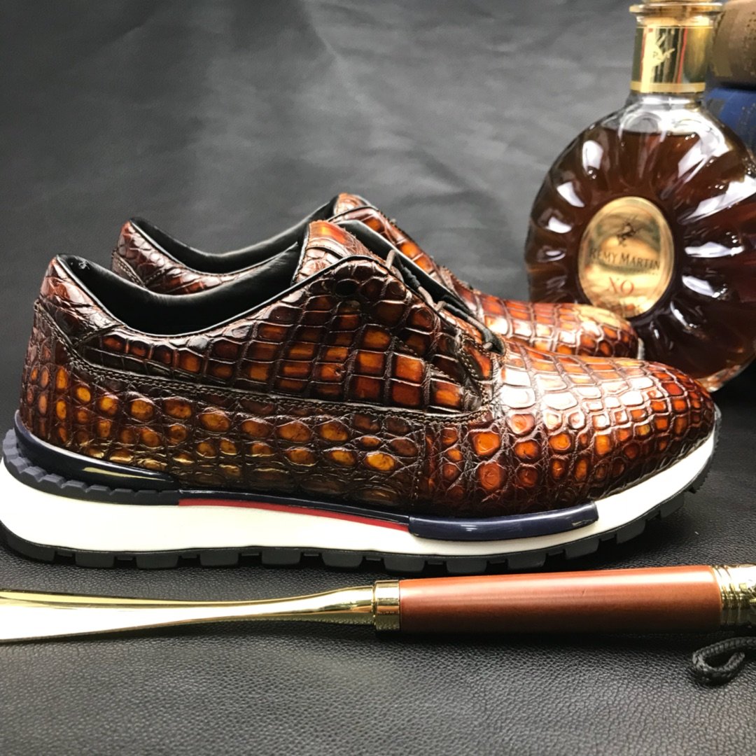 Mens Crocodile Print Lace Up Designer Shoes BMBAS120204 image 7