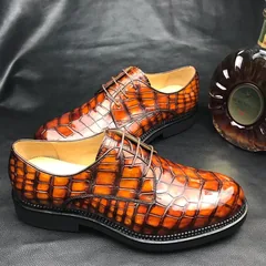 Men’s Classic Modern Crocodile Formal Derby Shoe BMBAS12070 image 8