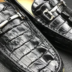 Crocodile Horn Back Leather Slip On Casual Loafer BMBAS120210 image 8