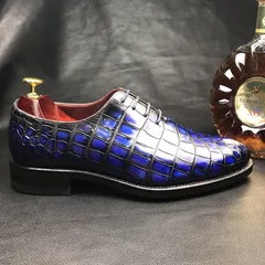 Classic Oxford Shoes Crocodile Formal Dress Shoes BMBAS12071 image 9