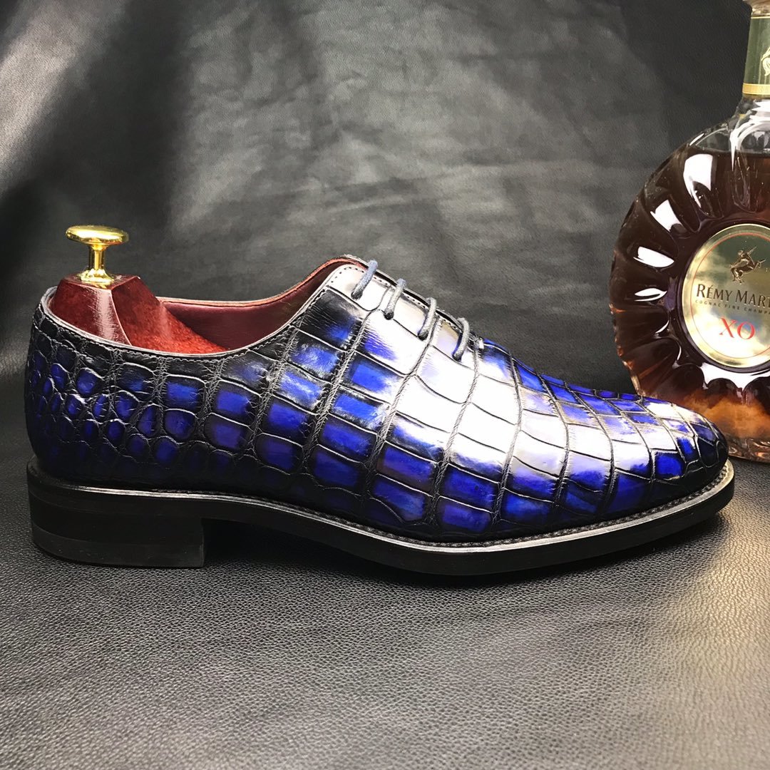 Classic Oxford Shoes Crocodile Formal Dress Shoes BMBAS12071 image 9