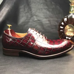 Men’s New Genuine Crocodile Oxford Shoes BMBAS12072 image 8
