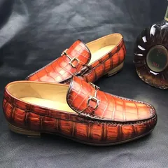 Crocodile Leather Penny Loafer Casual Flat Shoes BMBAS12074 image 4