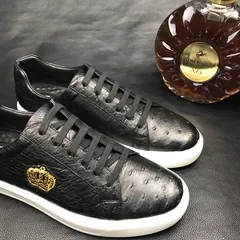 Ostrich Casual Leather Sneaker Shoes BMBOS12089 image 8