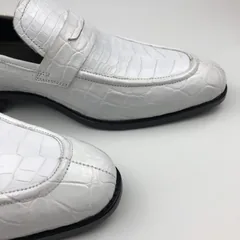 Crocodile White Loafer Shoes Texture Slip-Ons BMWAS12095 image 9