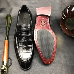 Men’s Soft Lightweight Penny Crocodile Loafers BMBAS120120 image 2