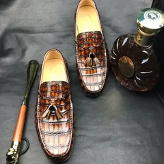Men Moccasin Boat Shoes Crocodile Pattern BMBAS120121 image 8