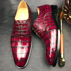 Glossy Crocodile Pattern Oxfords Dress Shoes BMBAS120123 image 9
