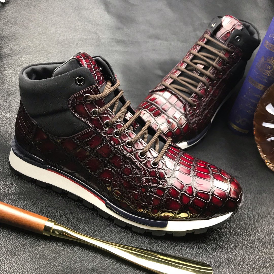 Men’s Casual Crocodile Leather Fashion Sneaker Shoes BMBAS120125 image 9