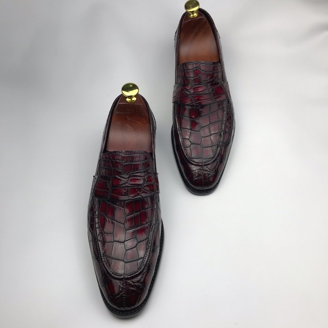Dress Shoes Crocodile Print Loafer Genuine Leather BMBAS120134 image 8