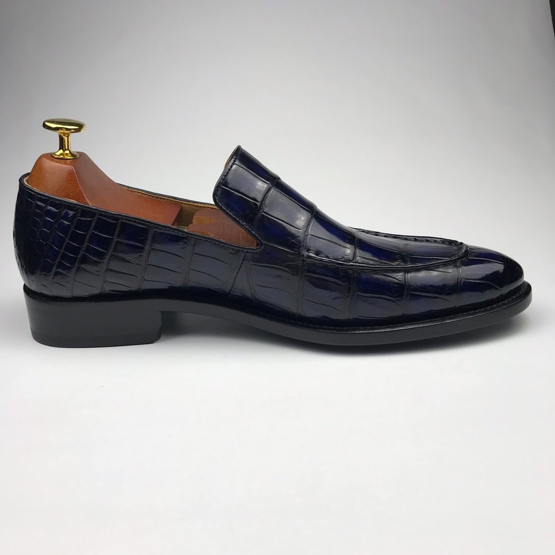 Mens Crocodile Slip-On Dress Loafer BMBAS12063 image 8